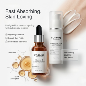 Formiq Glow & Protect Duo | Vitamin C Face Serum + SPF 50 PA+++ Ultra Matte Sunscreen | Brightening & Daily UV Protection Combo.